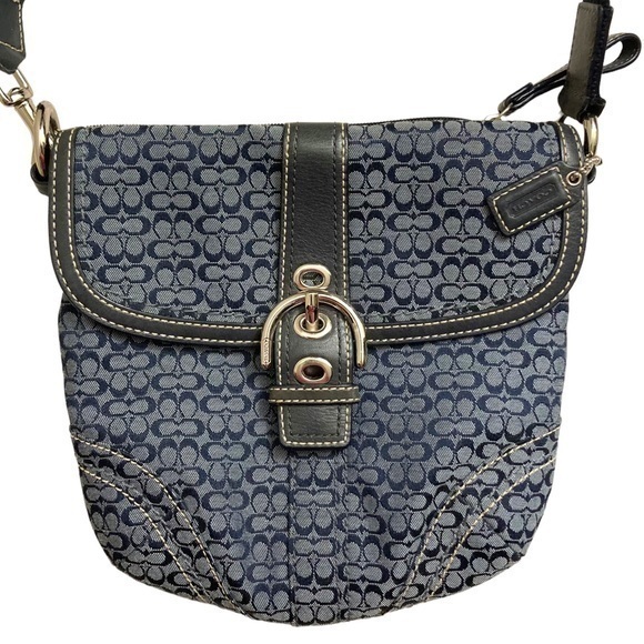 Coach Handbags - Coach soho blue mini signature c jacquard and leather crossbody bag